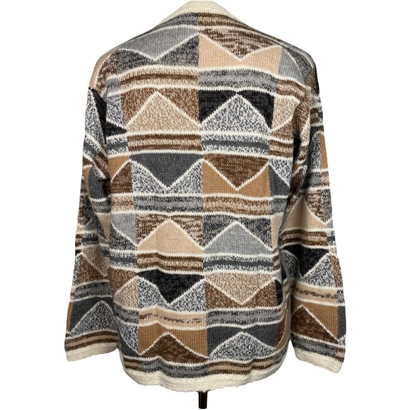 La Vicunita Baby Alpaca Multi Colored Cardigan Abstract print Sweater XL - Picture 3 of 11